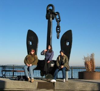 Paula and Ariana and Brett at the Navy Pier anchor